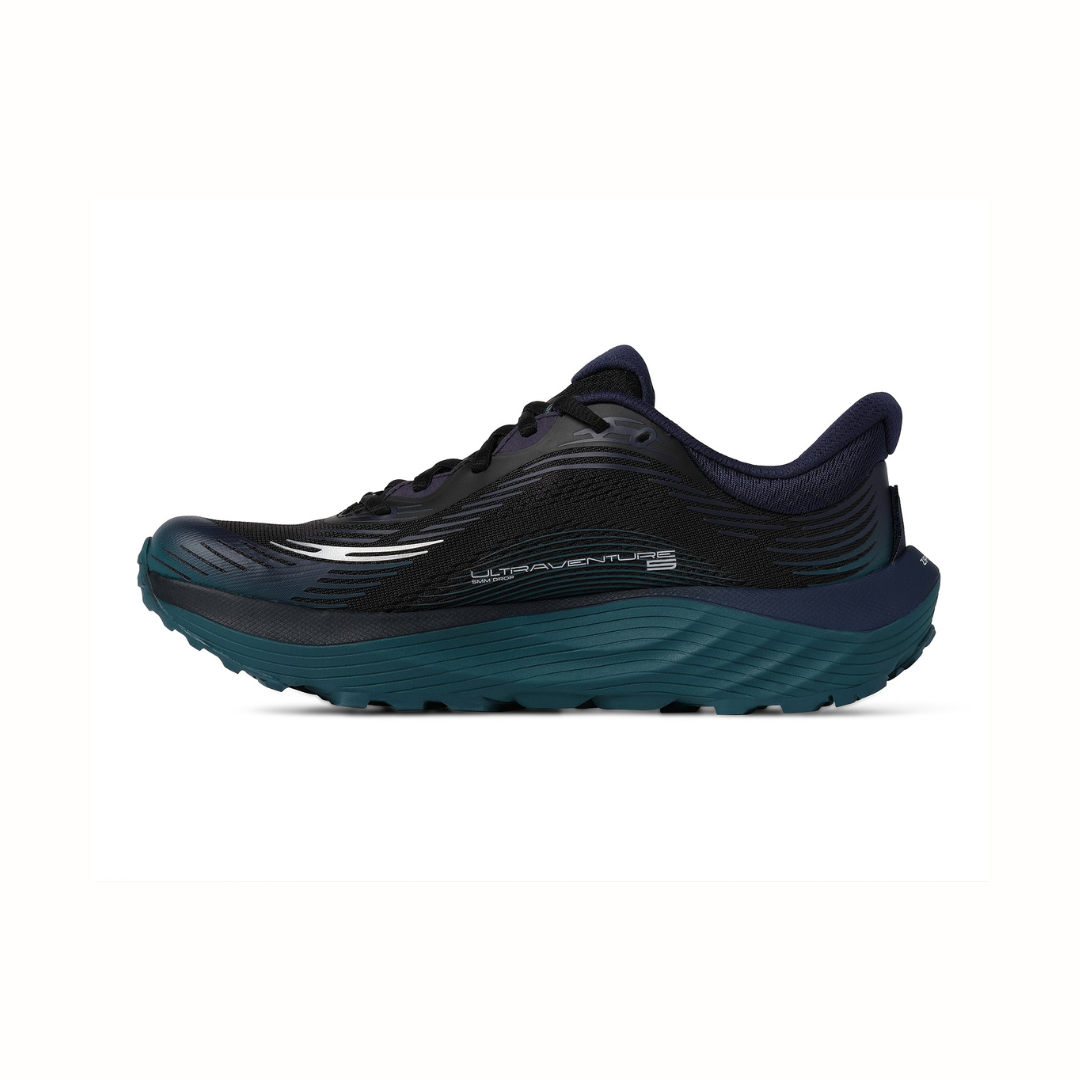 Topo Athletic Ultraventure 5 wide, miesten juoksukengät, laaja lesti, musta/vihreä