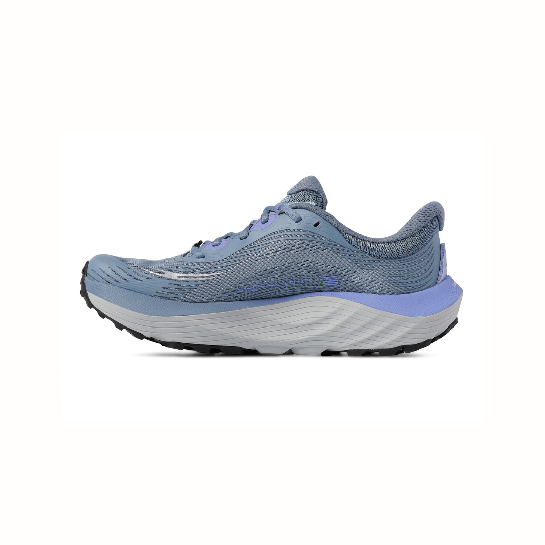 Topo Athletic Ultraventure 5 Wide, naisten juoksukengät, laaja lesti, harmaa/sininen