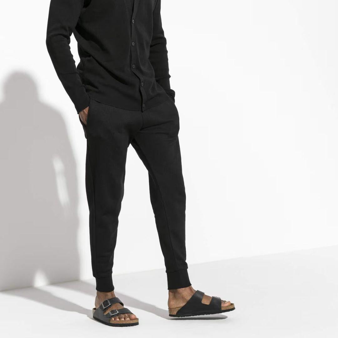 Birkenstock Arizona sandaalit, leveä, musta nahka/pehmeä pohja